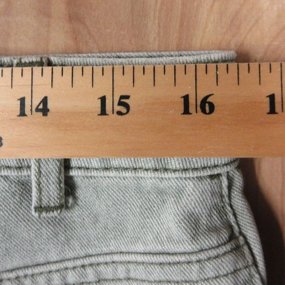 SINCERELY JULES High Rise Pale Green Denim Jean Shorts‎ 13/30 Cut Off Jorts NWT
